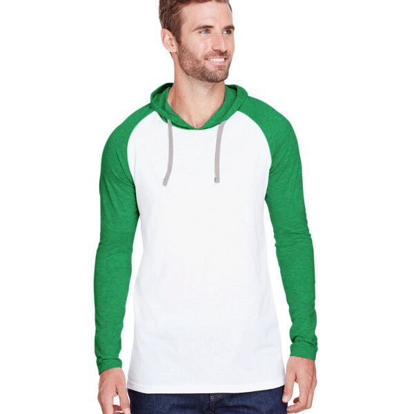 Men's Hooded Raglan Long Sleeve Fine Jersey T-Shirt Thumbnail