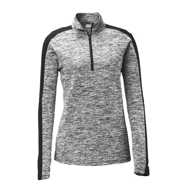 Women's PosiCharge ® Electric Heather Colorblock 1/4 Zip Pullover Thumbnail