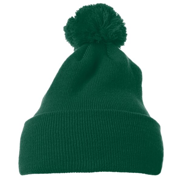Cuffed Knit Beanie with Pom Pom Thumbnail