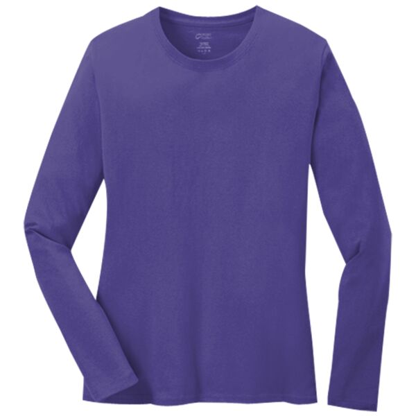 Ladies Long Sleeve Core Cotton Tee With Personalization Options Thumbnail