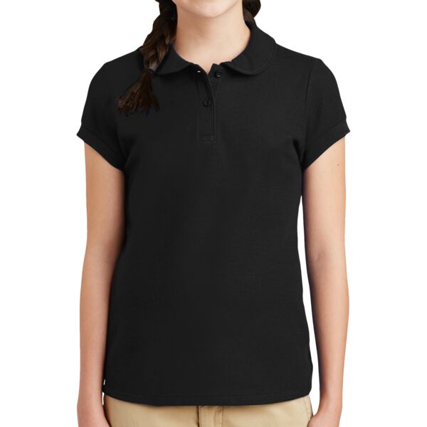 Port Authority Girls Silk Touch  Peter Pan Collar Polo Thumbnail