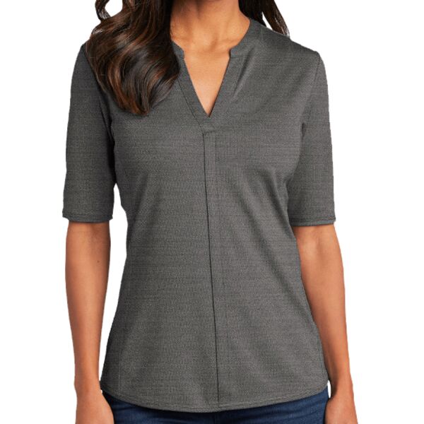Port Authority Ladies Stretch Heather Open Neck Top Thumbnail